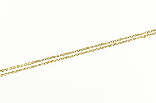 14K 1.1mm Squared Link Classic Cable Link Chain Necklace 16