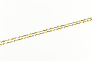 14K 1.1mm Squared Link Classic Cable Link Chain Necklace 16" Yellow Gold