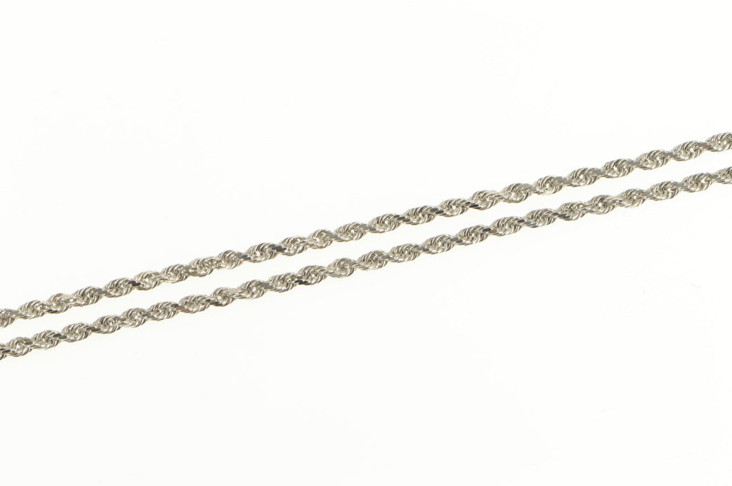 14K 1.6mm Rope Chain Rolling Woven Twist Link Necklace 17.75