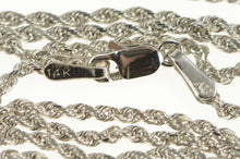 Load image into Gallery viewer, 14K 1.6mm Rope Chain Rolling Woven Twist Link Necklace 17.75&quot; White Gold