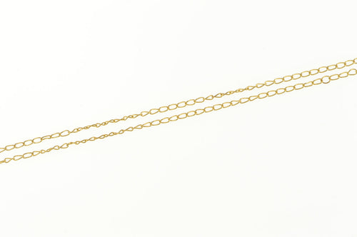 10K 0.6mm Rolling Twist Simple Plain Chain Necklace 18.8