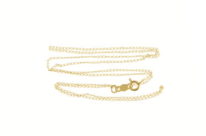 10K 0.6mm Rolling Twist Simple Plain Chain Necklace 18.8" Yellow Gold