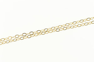 14K 1.6mm Oval Chain Flat Cable Simple Link Necklace 17.75" Yellow Gold