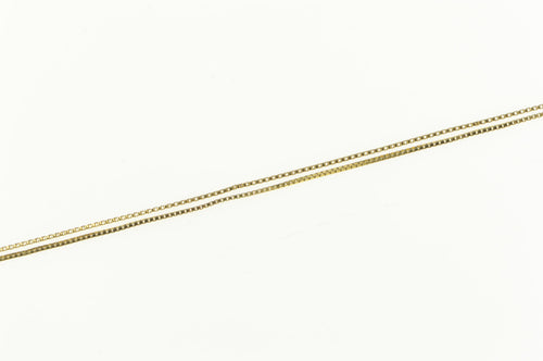 10K 0.6mm Square Chain Box Classic Simple Link Necklace 19.75