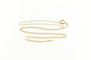 14K 1.0mm Rolling Cable Link Twist Chain Necklace 18.25" Yellow Gold