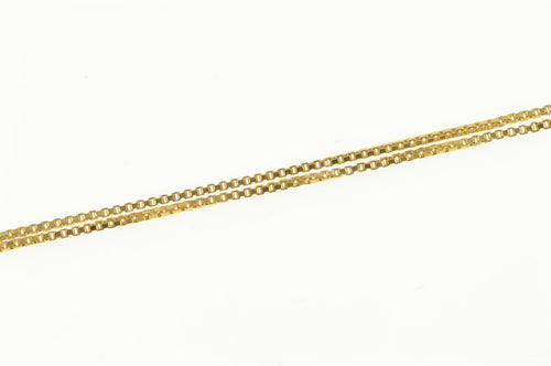 10K 0.6mm Box Link Classic Simple Square Chain Necklace 17.75