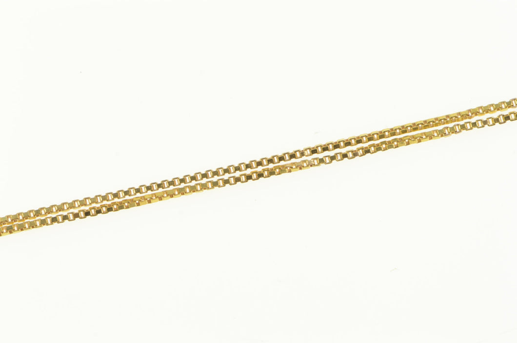 10K 0.6mm Box Link Classic Simple Square Chain Necklace 17.75