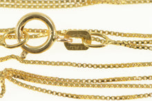 Load image into Gallery viewer, 10K 0.6mm Box Link Classic Simple Square Chain Necklace 17.75&quot; Yellow Gold