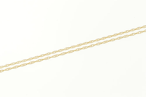 10K 0.5mm Simple Chain Rolling Twist Link Necklace 18