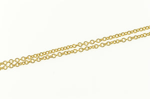 18K 1.5mm Round Cable Chain Simple Link Necklace 16" Yellow Gold