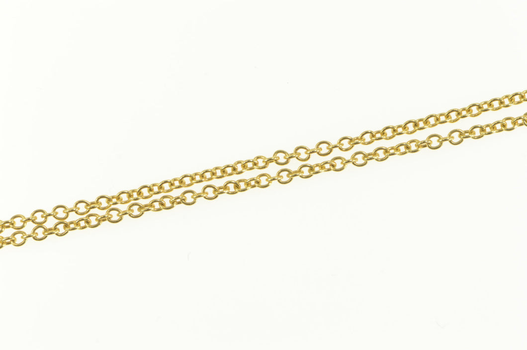18K 1.5mm Round Cable Chain Simple Link Necklace 16