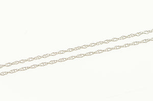 10K Simple Link Rolling Twist Spiral Chain Necklace 18" White Gold