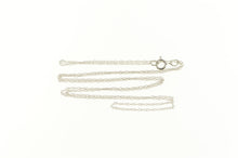 Load image into Gallery viewer, 10K Simple Link Rolling Twist Spiral Chain Necklace 18&quot; White Gold
