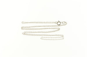 10K Simple Link Rolling Twist Spiral Chain Necklace 18" White Gold
