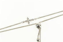 Load image into Gallery viewer, 14K Diamond Cross Christian Symbol Bolo Chain Bracelet 5-8.25&quot; White Gold