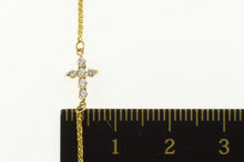 Load image into Gallery viewer, 10K Diamond Cross Christian Symbol Bolo Chain Bracelet 5-8.25&quot; Yellow Gold