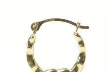 Load image into Gallery viewer, 10K Two Tone Puffy Bamboo Heart Hoop Earrings Yellow Gold