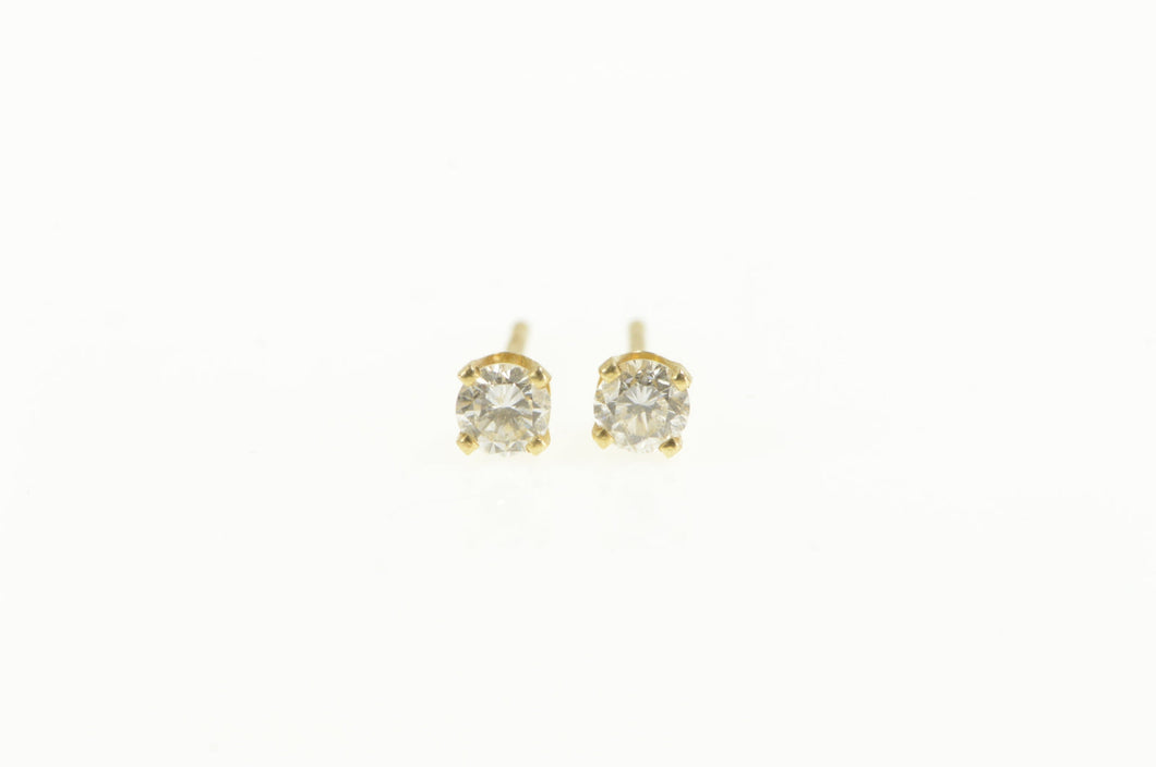 14K 0.29 Ctw Diamond Solitaire Classic Stud Earrings Yellow Gold