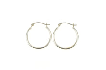 Load image into Gallery viewer, 14K 19.2mm Round Classic Simple Hollow Hoop Earrings White Gold
