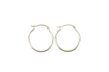 Load image into Gallery viewer, 14K 19.2mm Round Classic Simple Hollow Hoop Earrings White Gold