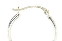 Load image into Gallery viewer, 14K 19.2mm Round Classic Simple Hollow Hoop Earrings White Gold
