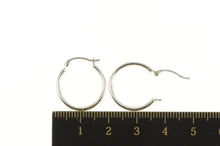 Load image into Gallery viewer, 14K 19.2mm Round Classic Simple Hollow Hoop Earrings White Gold