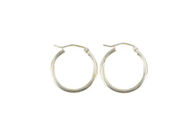 Load image into Gallery viewer, 14K 21.3mm Classic Rounded Fashion Hollow Hoop Earrings White Gold