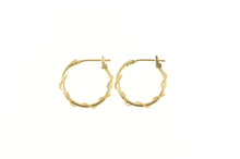 Load image into Gallery viewer, 14K Twist Rope Pattern 15.8mm Fashion Hoop Earrings Yellow Gold