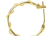 Load image into Gallery viewer, 14K Twist Rope Pattern 15.8mm Fashion Hoop Earrings Yellow Gold