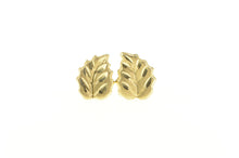 Load image into Gallery viewer, 14K Diamond Cut Leaf Nature Motif Stud Earrings Yellow Gold