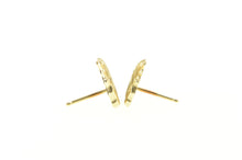 Load image into Gallery viewer, 14K Diamond Cut Leaf Nature Motif Stud Earrings Yellow Gold