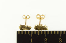 Load image into Gallery viewer, 14K Diamond Cut Leaf Nature Motif Stud Earrings Yellow Gold