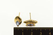 Load image into Gallery viewer, 14K Marquise Tanzanite Solitaire Classic Stud Earrings Yellow Gold