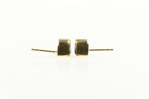 14K Pear Tanzanite Solitaire Classic Stud Earrings Yellow Gold