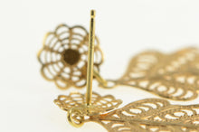Load image into Gallery viewer, 18K Ornate Scroll Filigree Leaf Retro Dangle Earrings Yellow Gold