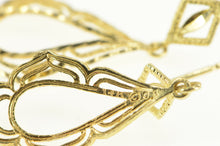 Load image into Gallery viewer, 14K Diamond Cut Ornate Filigree Dangle Earrings Yellow Gold