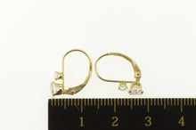 Load image into Gallery viewer, 14K Tiered Two Stone Round CZ Lever Back Dangle Earrings Yellow Gold