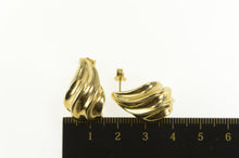 Load image into Gallery viewer, 14K Retro Puffy Swirl Curvy Statement Stud Earrings Yellow Gold