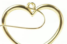 Load image into Gallery viewer, 14K Heart Puffy Dangle Charm Hook Love Symbol Earrings Yellow Gold