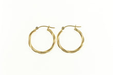 Load image into Gallery viewer, 14K 20mm Classic Twist Swirl Fashion Hoop Earrings Yellow Gold