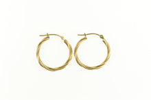 Load image into Gallery viewer, 14K 20mm Classic Twist Swirl Fashion Hoop Earrings Yellow Gold