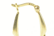 Load image into Gallery viewer, 14K Oval Puffy Classic Scalloped Hollow Hoop Earrings Yellow Gold