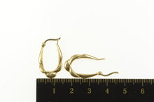 Load image into Gallery viewer, 14K Oval Puffy Classic Scalloped Hollow Hoop Earrings Yellow Gold