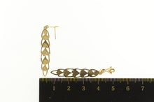 Load image into Gallery viewer, 14K Textured Geometric Floral Pattern Dangle Earrings Yellow Gold