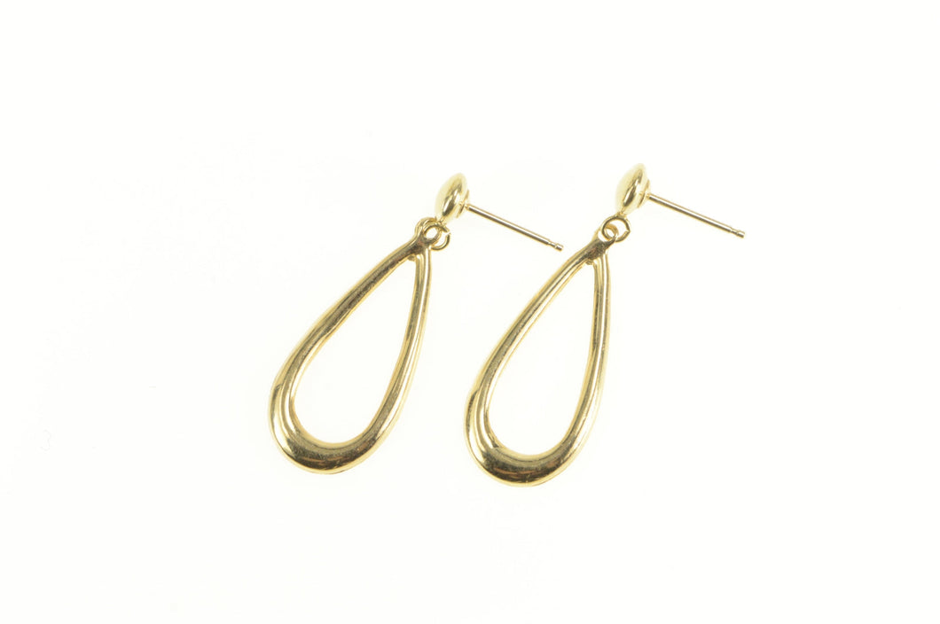 14K Tear Drop Dangle High Relief Fashion Earrings Yellow Gold