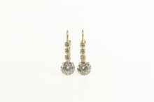 Load image into Gallery viewer, 10K Tiered Graduated CZ Lever Back Statement Earrings Yellow Gold