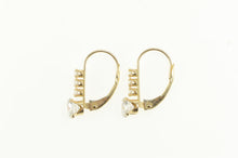 Load image into Gallery viewer, 10K Tiered Graduated CZ Lever Back Statement Earrings Yellow Gold