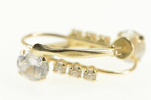 Load image into Gallery viewer, 10K Tiered Graduated CZ Lever Back Statement Earrings Yellow Gold