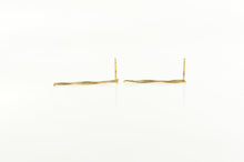 Load image into Gallery viewer, 14K Tri Tone Herringbone Braid Dangle Chain Earrings Yellow Gold