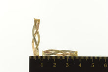 Load image into Gallery viewer, 14K Tri Tone Herringbone Braid Dangle Chain Earrings Yellow Gold